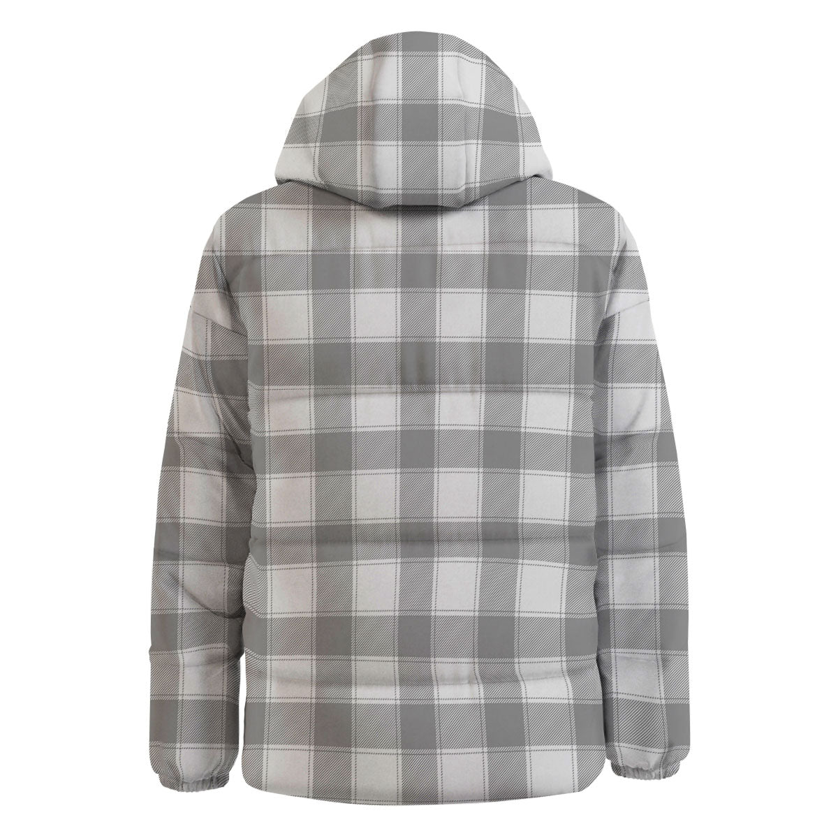 Plaid Grey And White Print Pattern Down Jacket-grizzshop