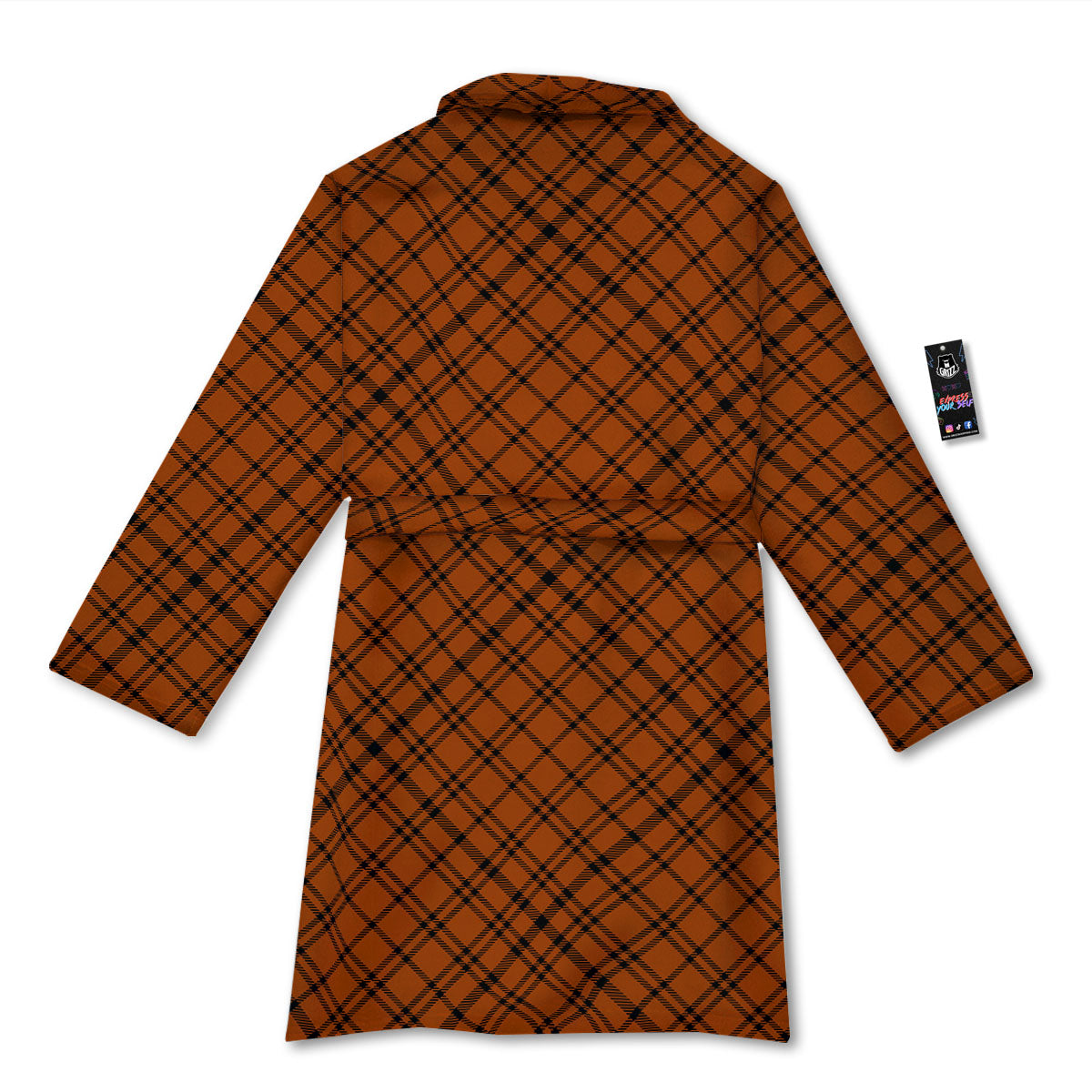 Plaid Halloween Print Pattern Bathrobe-grizzshop