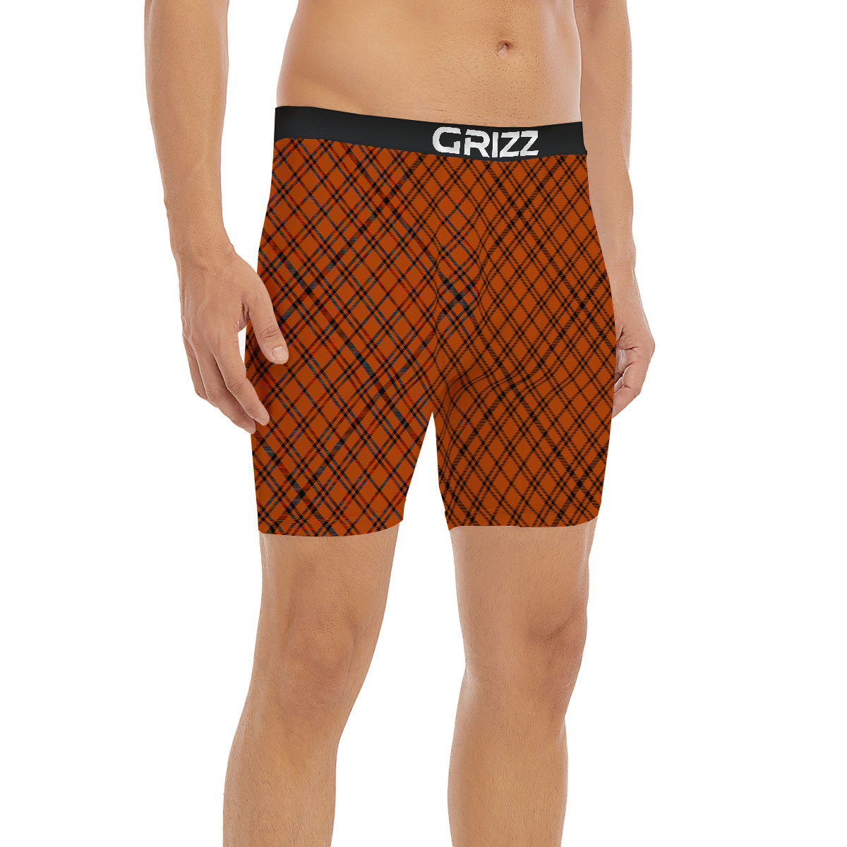 Plaid Halloween Print Pattern Boxer Briefs-grizzshop