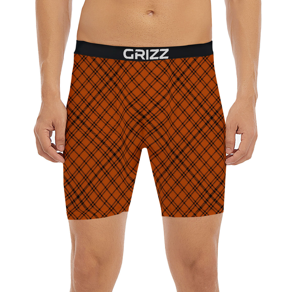 Plaid Halloween Print Pattern Boxer Briefs-grizzshop