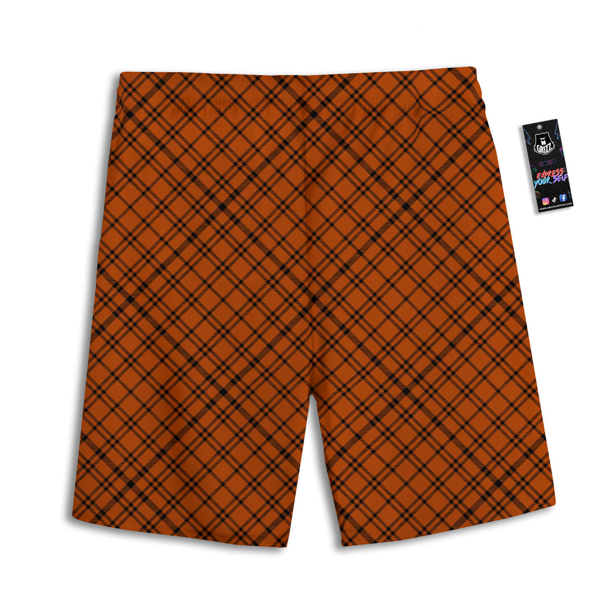 Plaid Halloween Print Pattern Men's Athletic Shorts