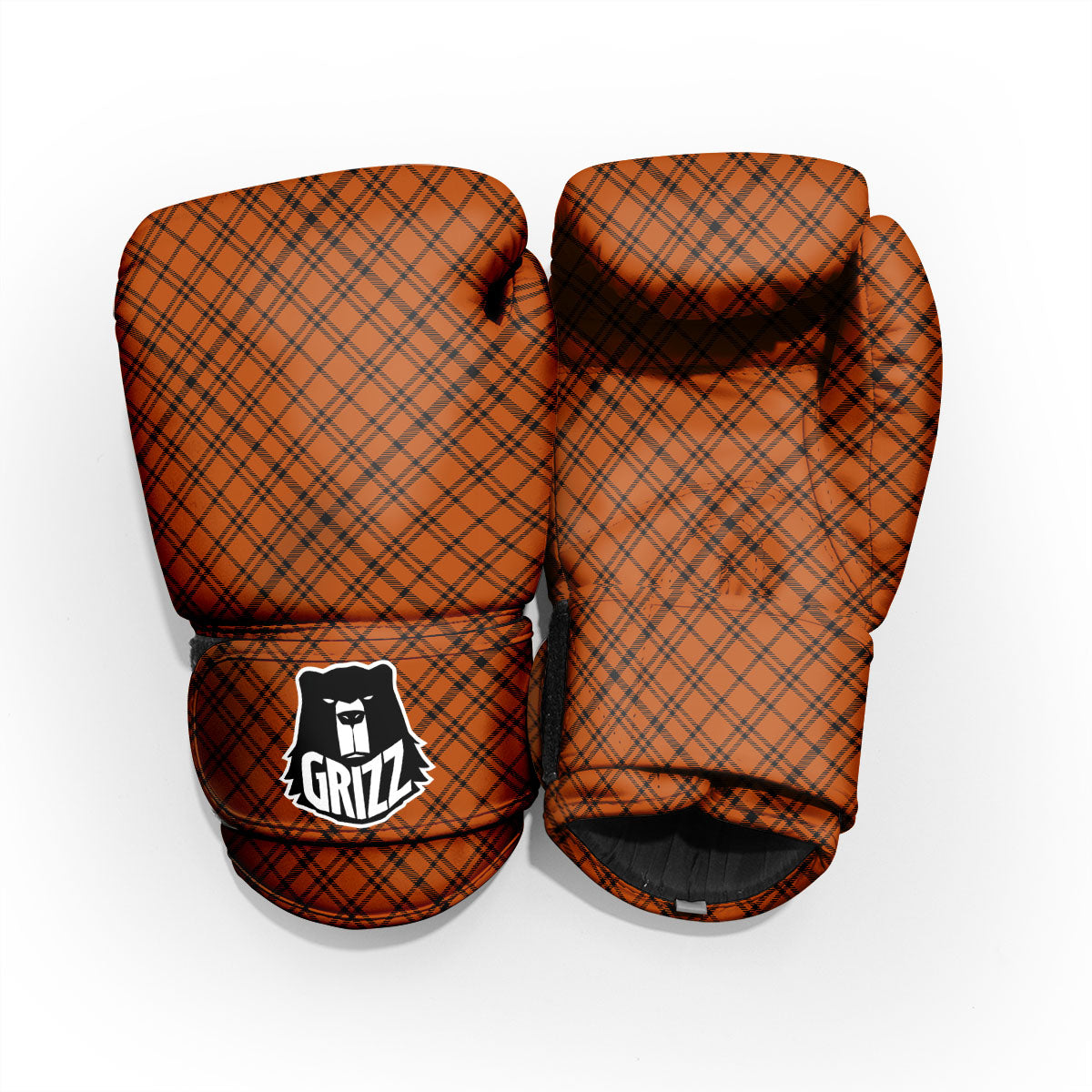 Plaid Halloween Print Pattern Pro Boxing Glove