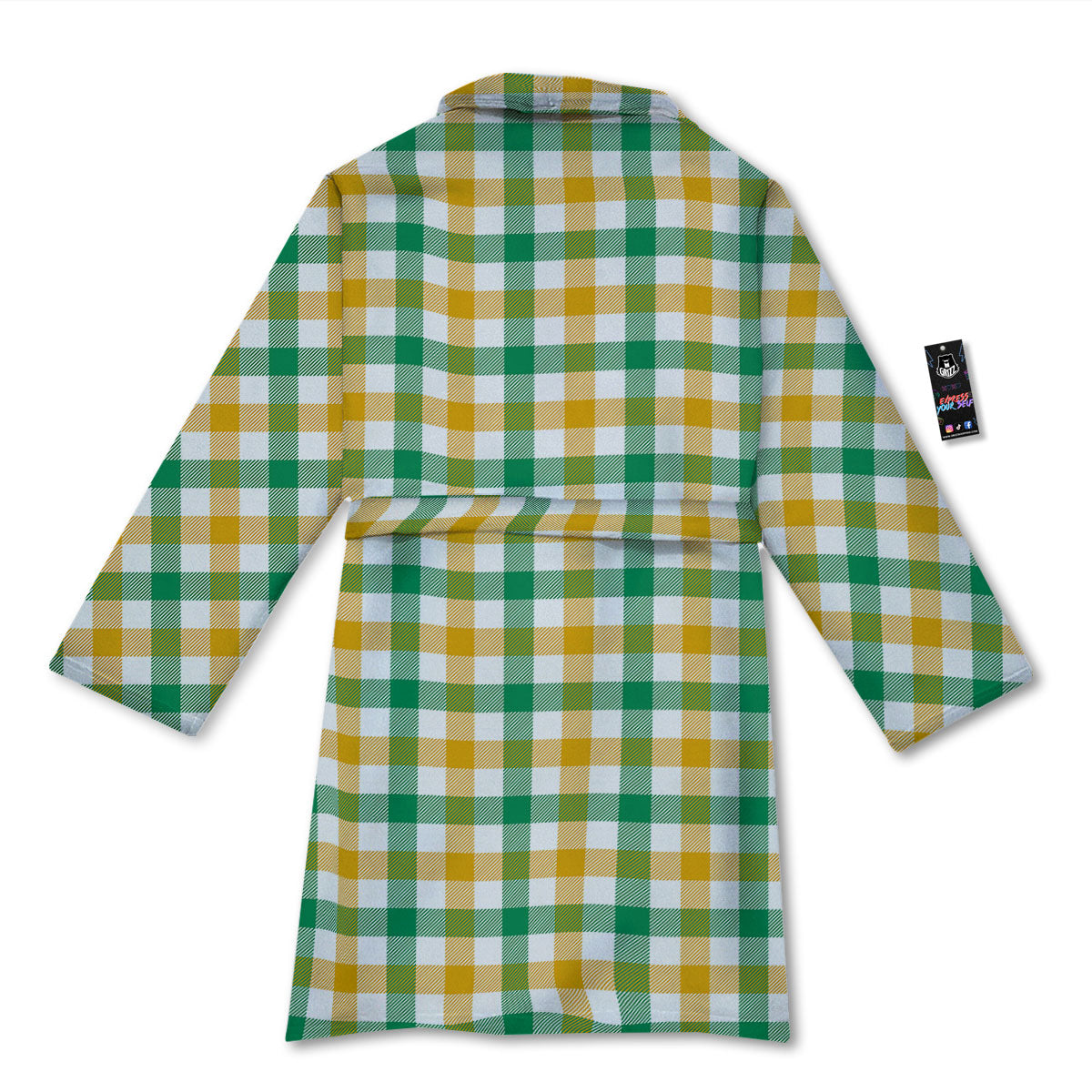 Plaid Irish Buffalo Print Pattern Bathrobe-grizzshop