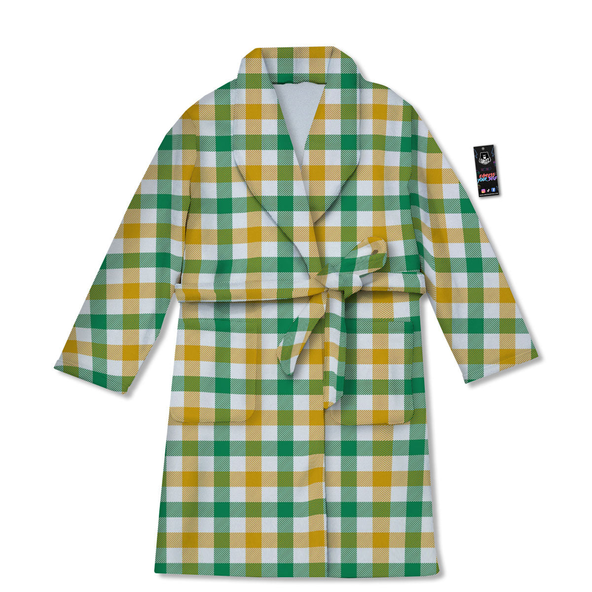Plaid Irish Buffalo Print Pattern Bathrobe-grizzshop