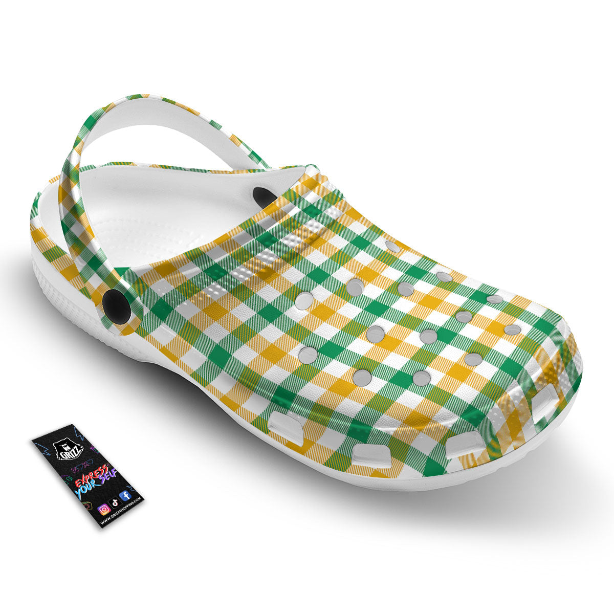 Plaid Irish Buffalo Print Pattern Clog-grizzshop