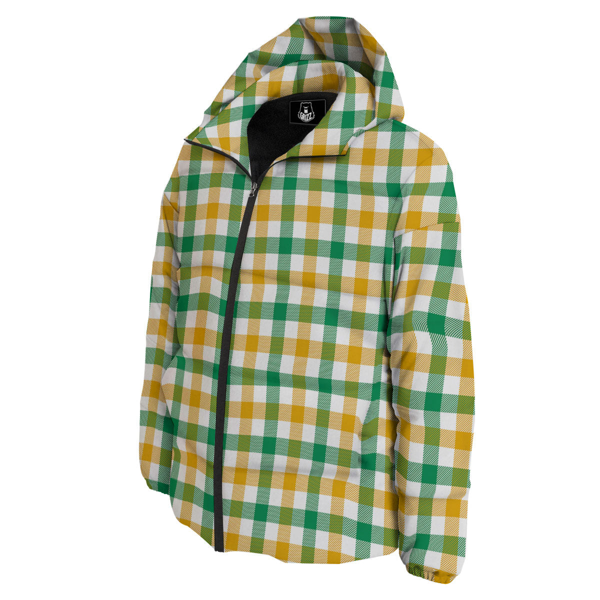 Plaid Irish Buffalo Print Pattern Down Jacket-grizzshop