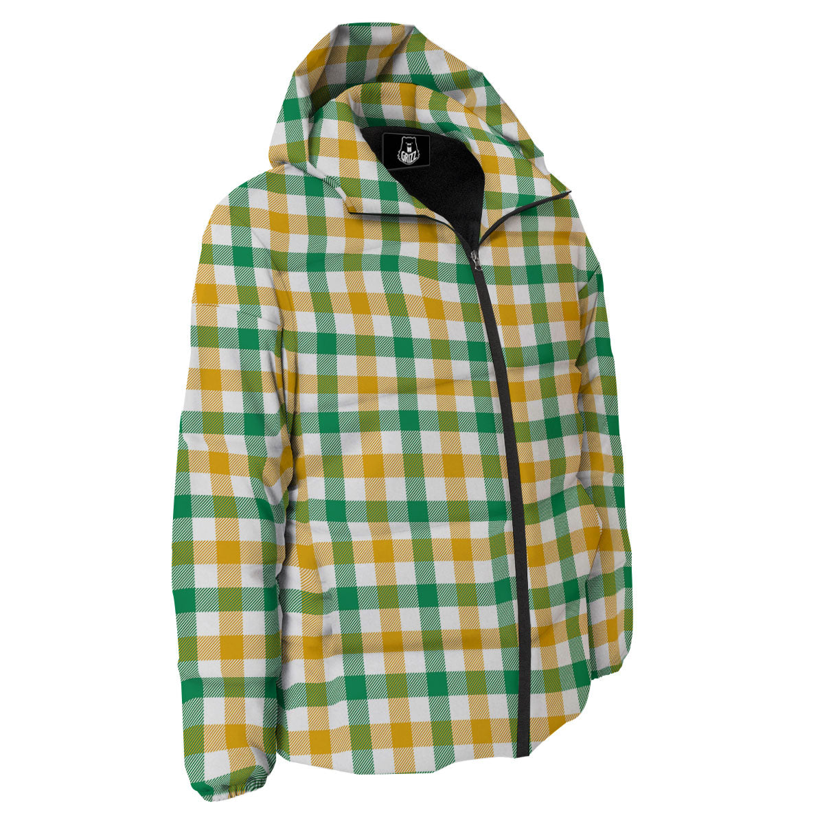 Plaid Irish Buffalo Print Pattern Down Jacket-grizzshop