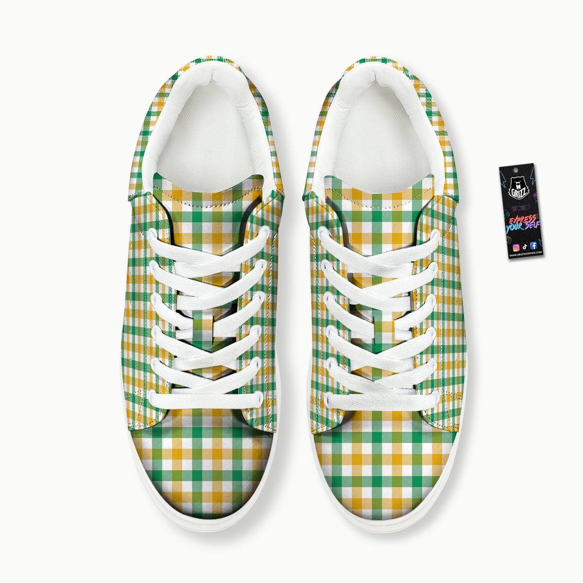 Plaid Irish Buffalo Print Pattern Platform Shoes-grizzshop