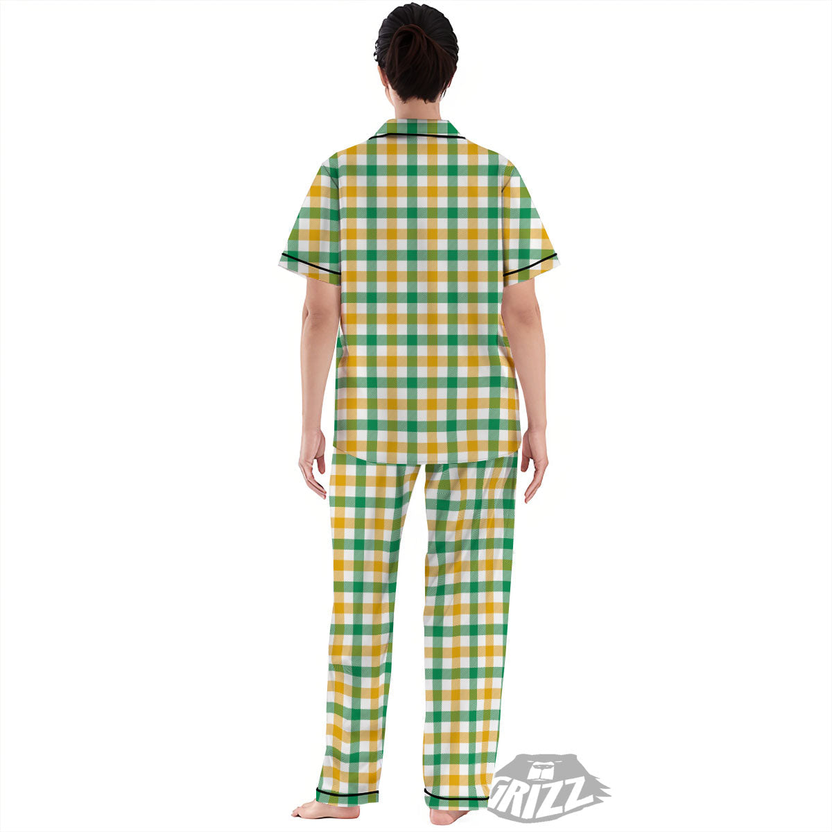 Plaid Irish Buffalo Print Pattern Women's Pajamas Set-grizzshop