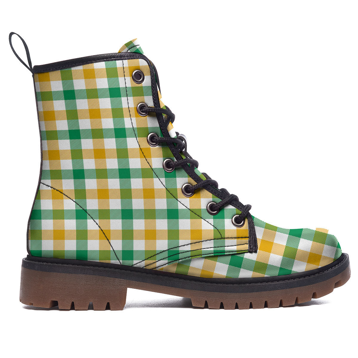 Plaid Irish Buffalo Print Pattern Work Boots-grizzshop