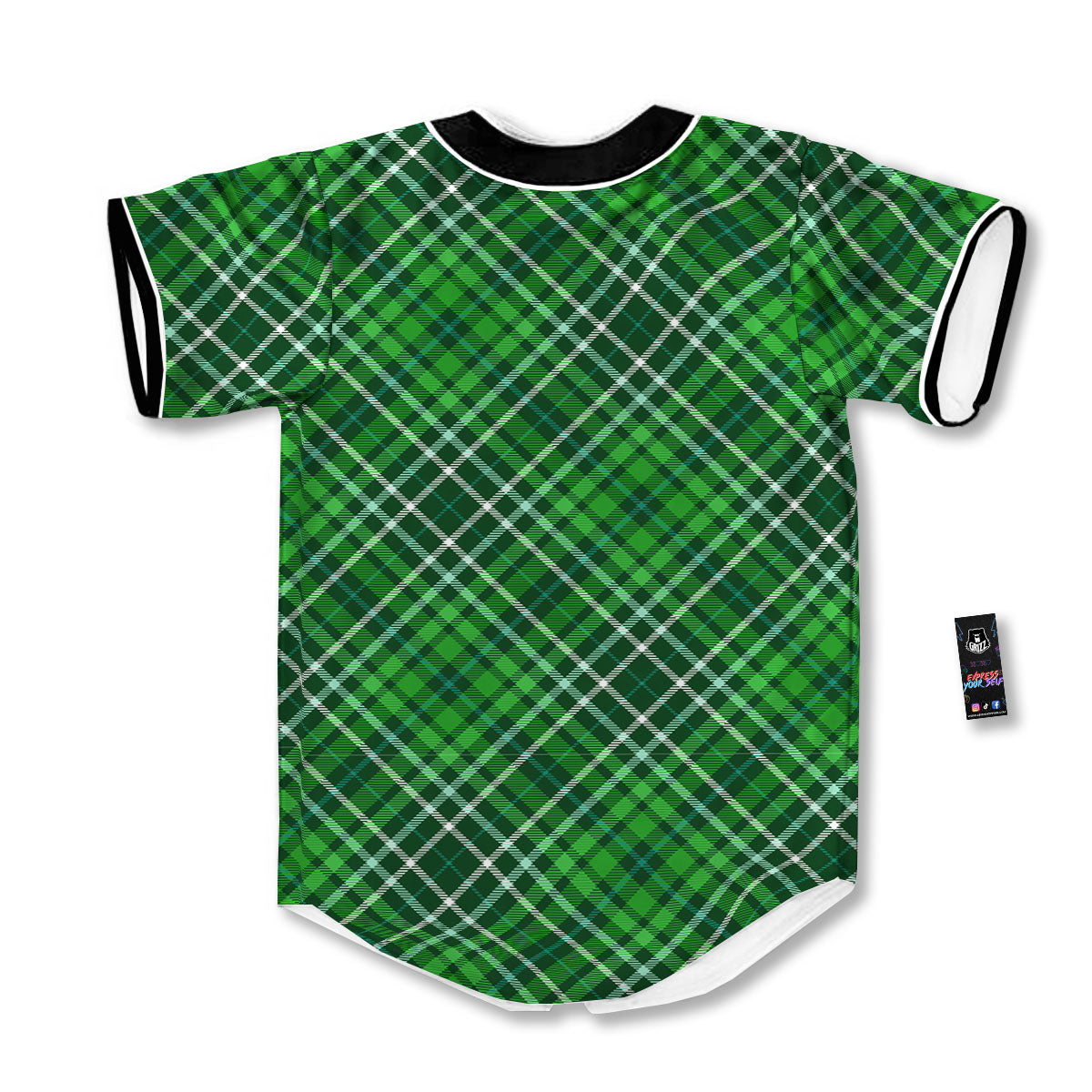 Plaid Irish Print Pattern Baseball Jersey-grizzshop