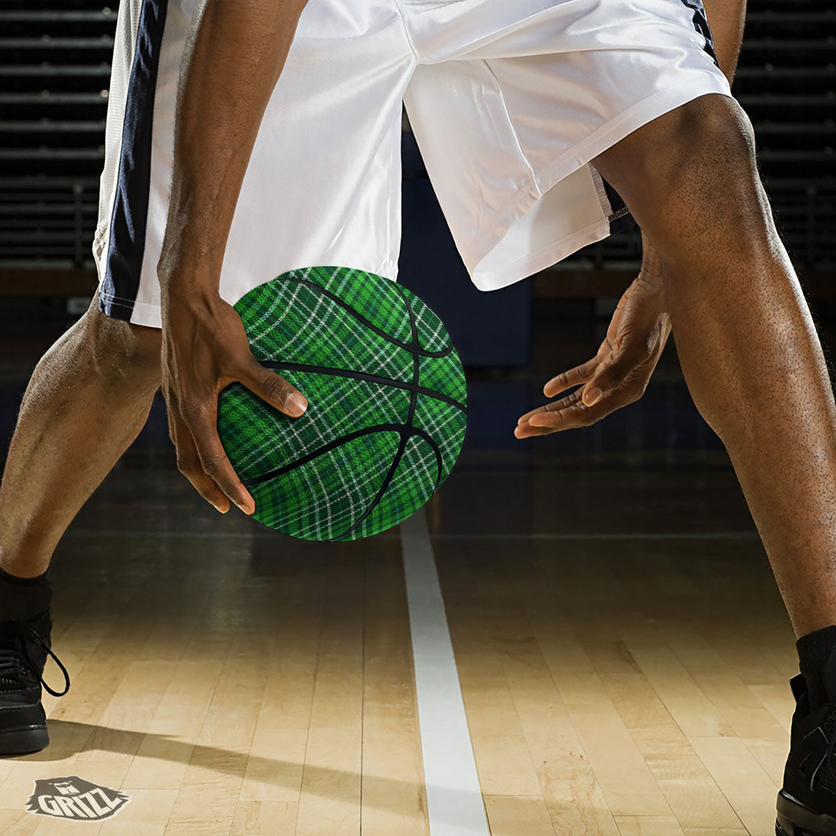 Plaid Irish Print Pattern Basketball-grizzshop