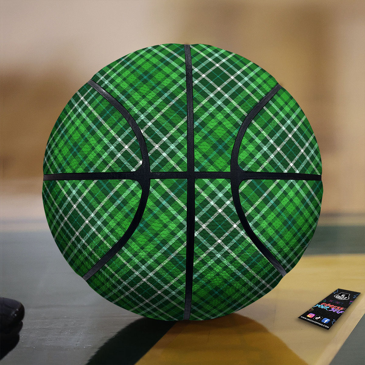 Plaid Irish Print Pattern Basketball-grizzshop