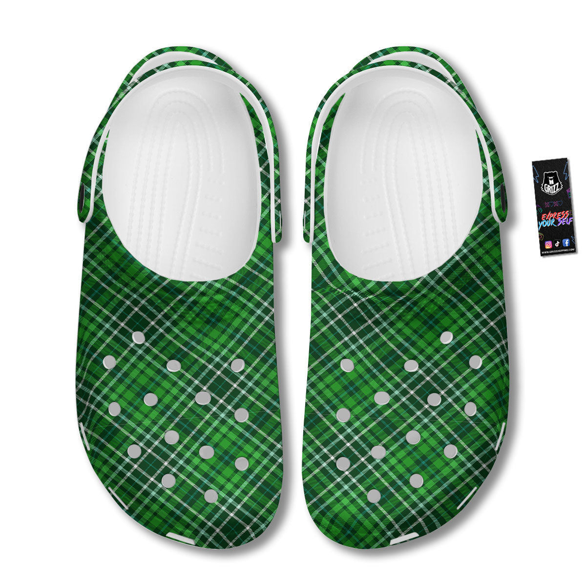 Plaid Irish Print Pattern Clog-grizzshop