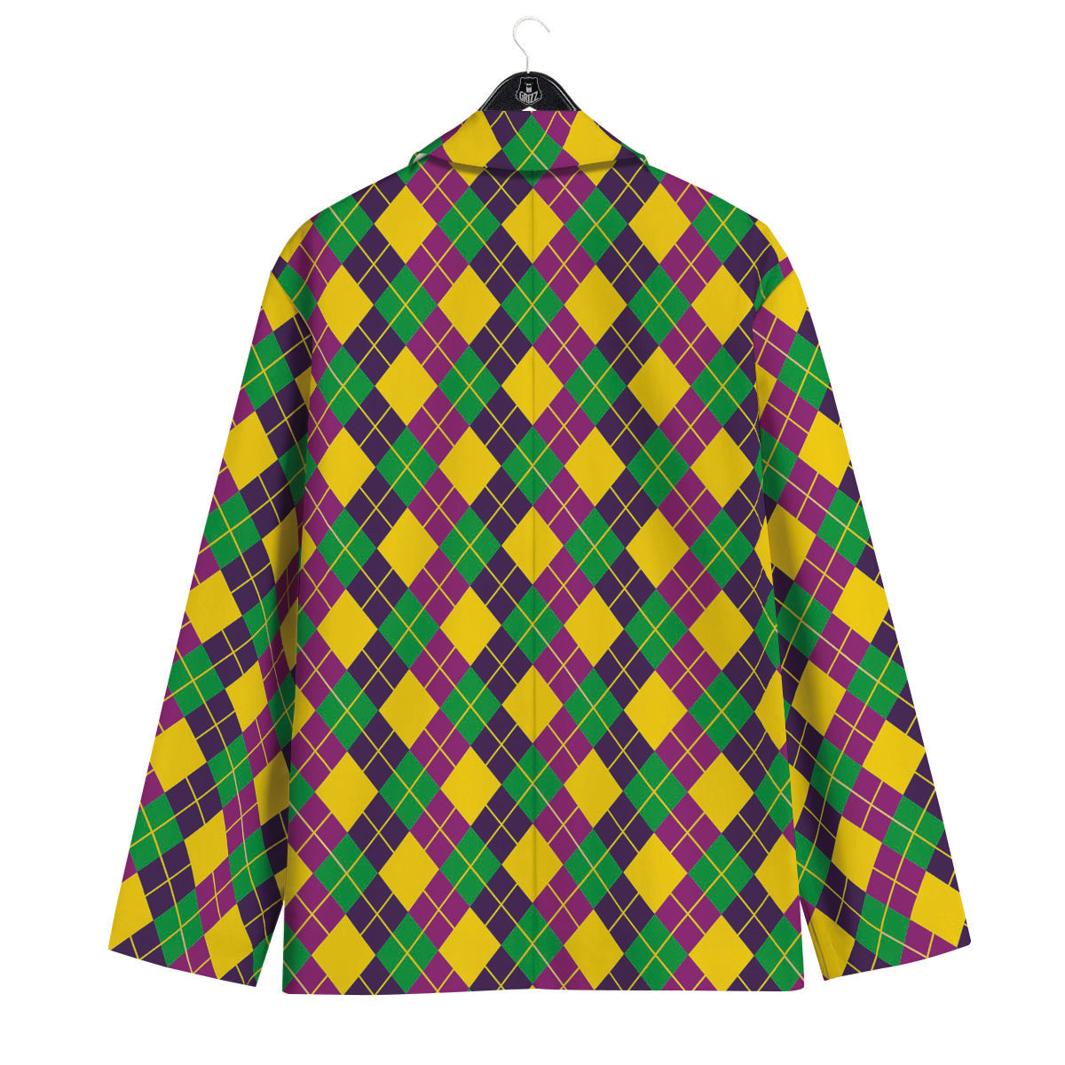 Plaid Mardi Gras Print Pattern Men's Sport Coat-grizzshop