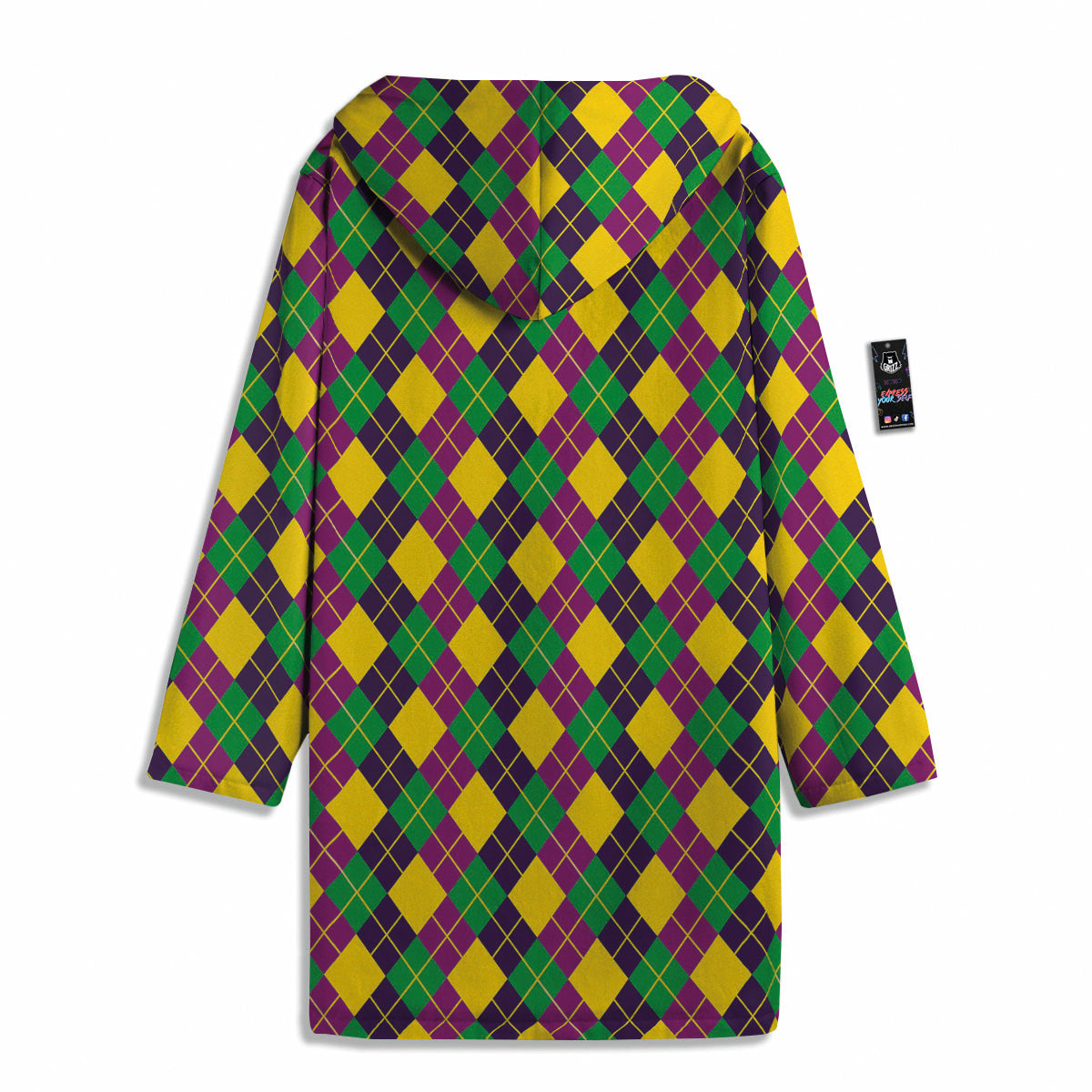 Plaid Mardi Gras Print Pattern Men's Windbreaker Jacket-grizzshop