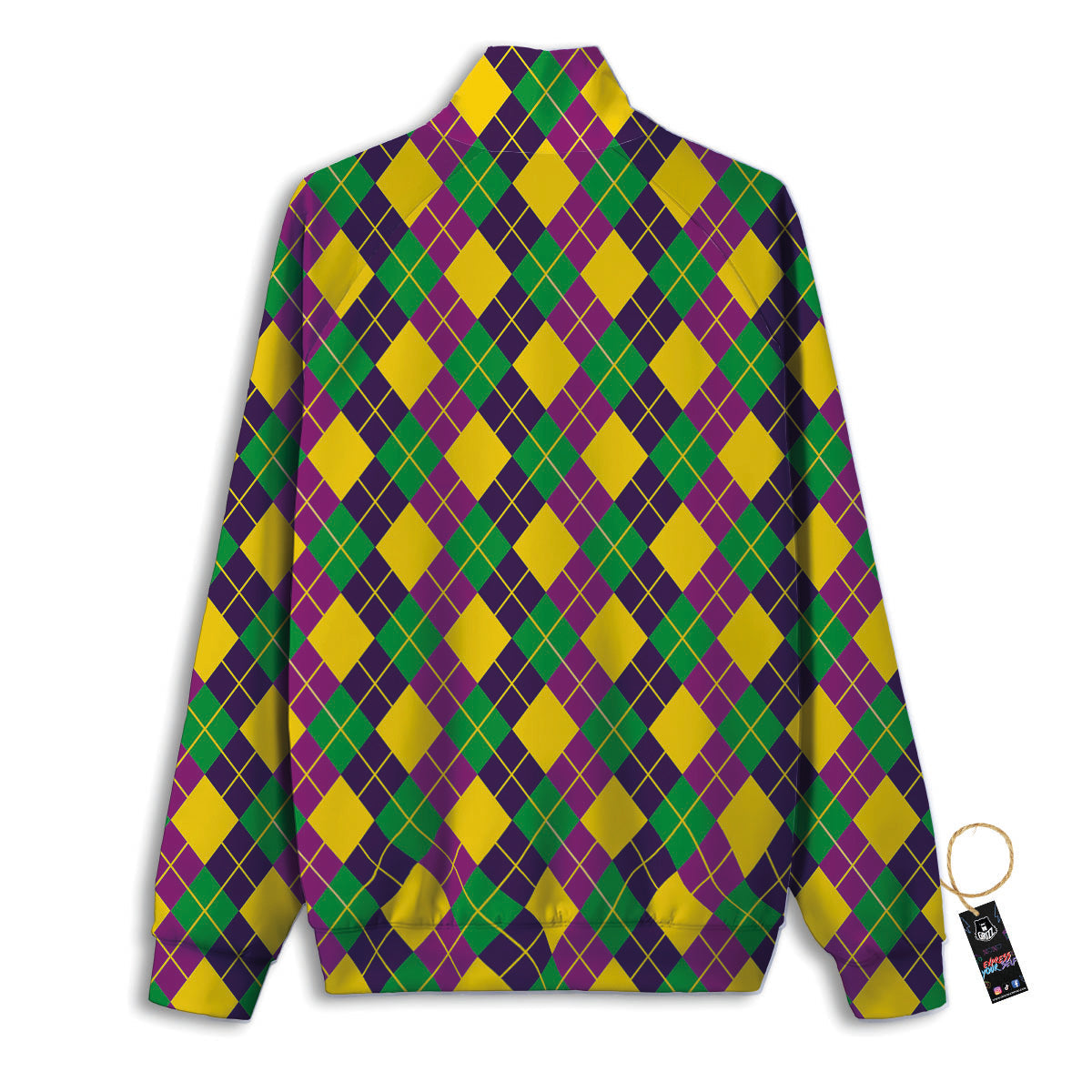 Plaid Mardi Gras Print Pattern Track Jacket-grizzshop