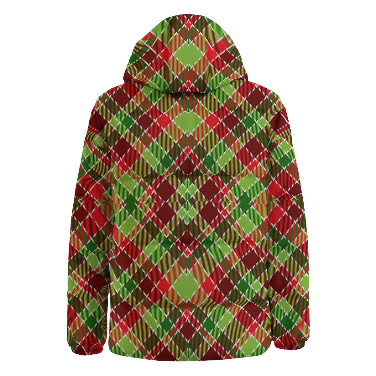 Plaid Merry Christmas Print Pattern Down Jacket-grizzshop