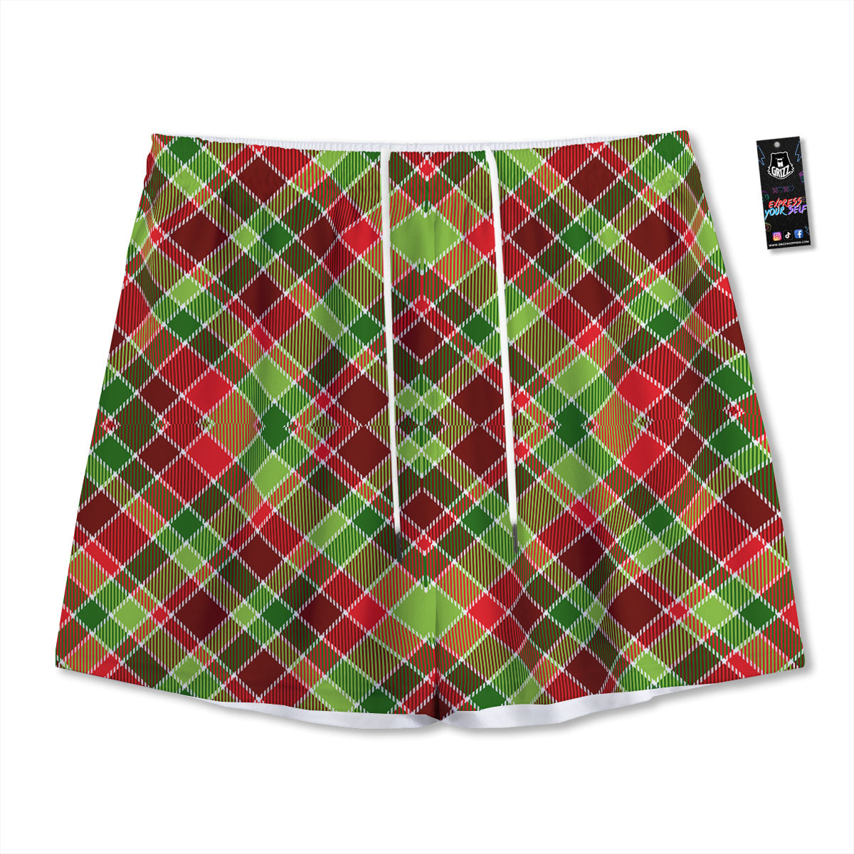 Plaid Merry Christmas Print Pattern Mesh Shorts