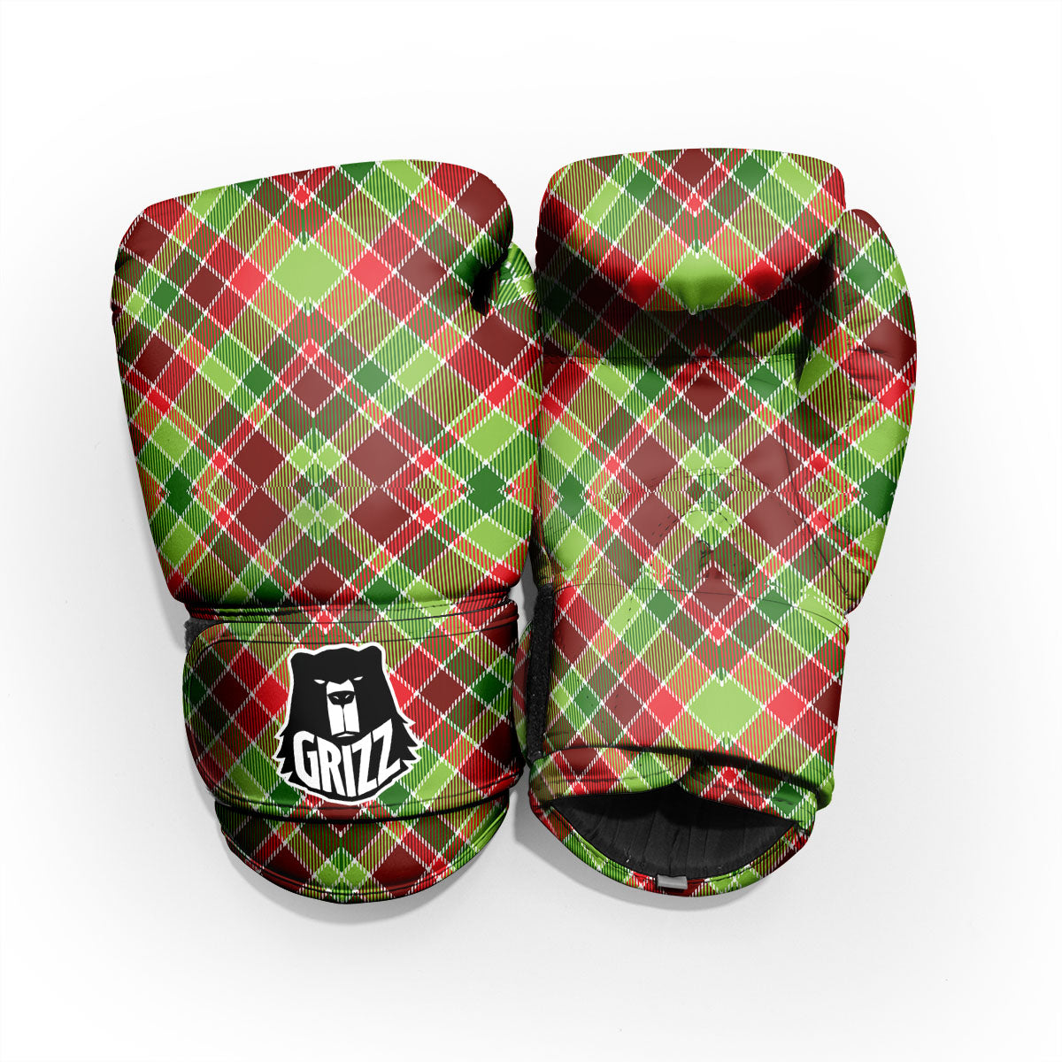 Plaid Merry Christmas Print Pattern Pro Boxing Glove