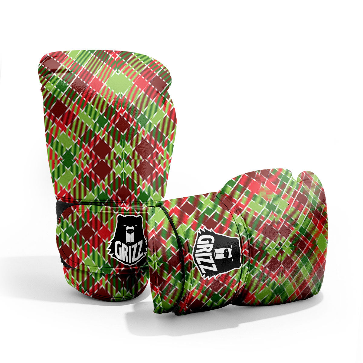 Plaid Merry Christmas Print Pattern Pro Boxing Glove