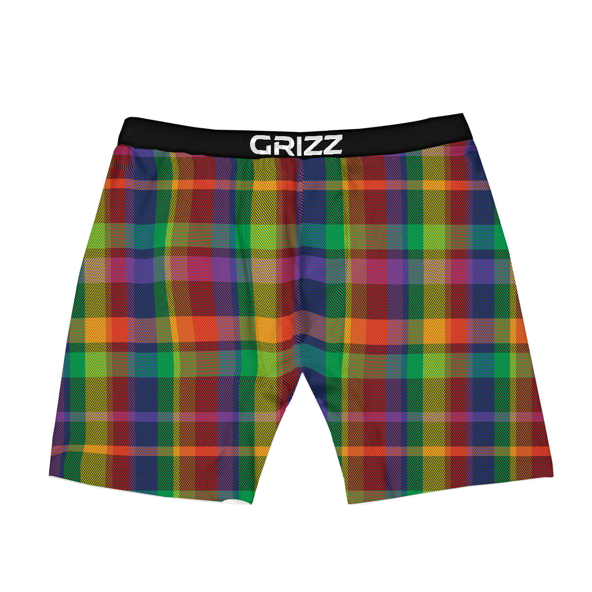 Plaid Rainbow Print Pattern Boxer Briefs-grizzshop