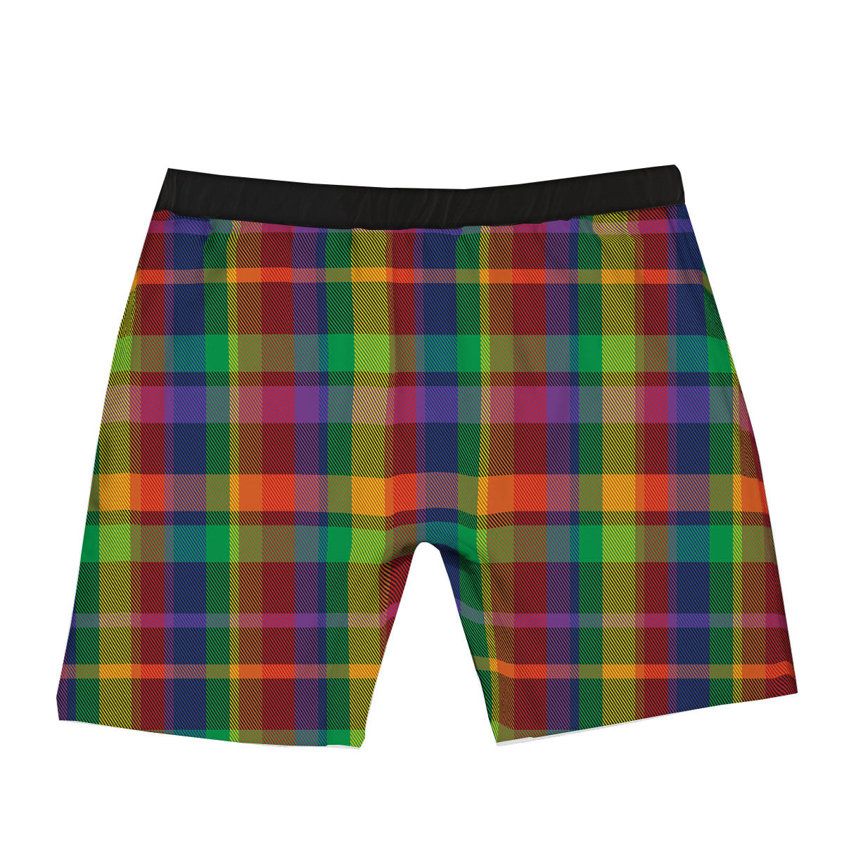 Plaid Rainbow Print Pattern Boxer Briefs-grizzshop