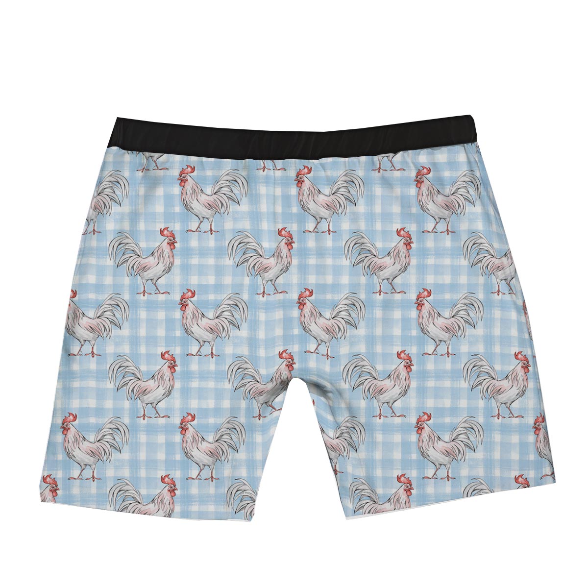 Plaid Rooster Print Pattern Boxer Briefs-grizzshop