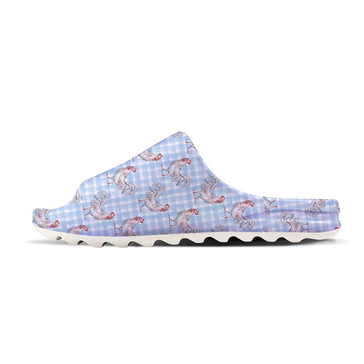Plaid Rooster Print Pattern Sandals-grizzshop