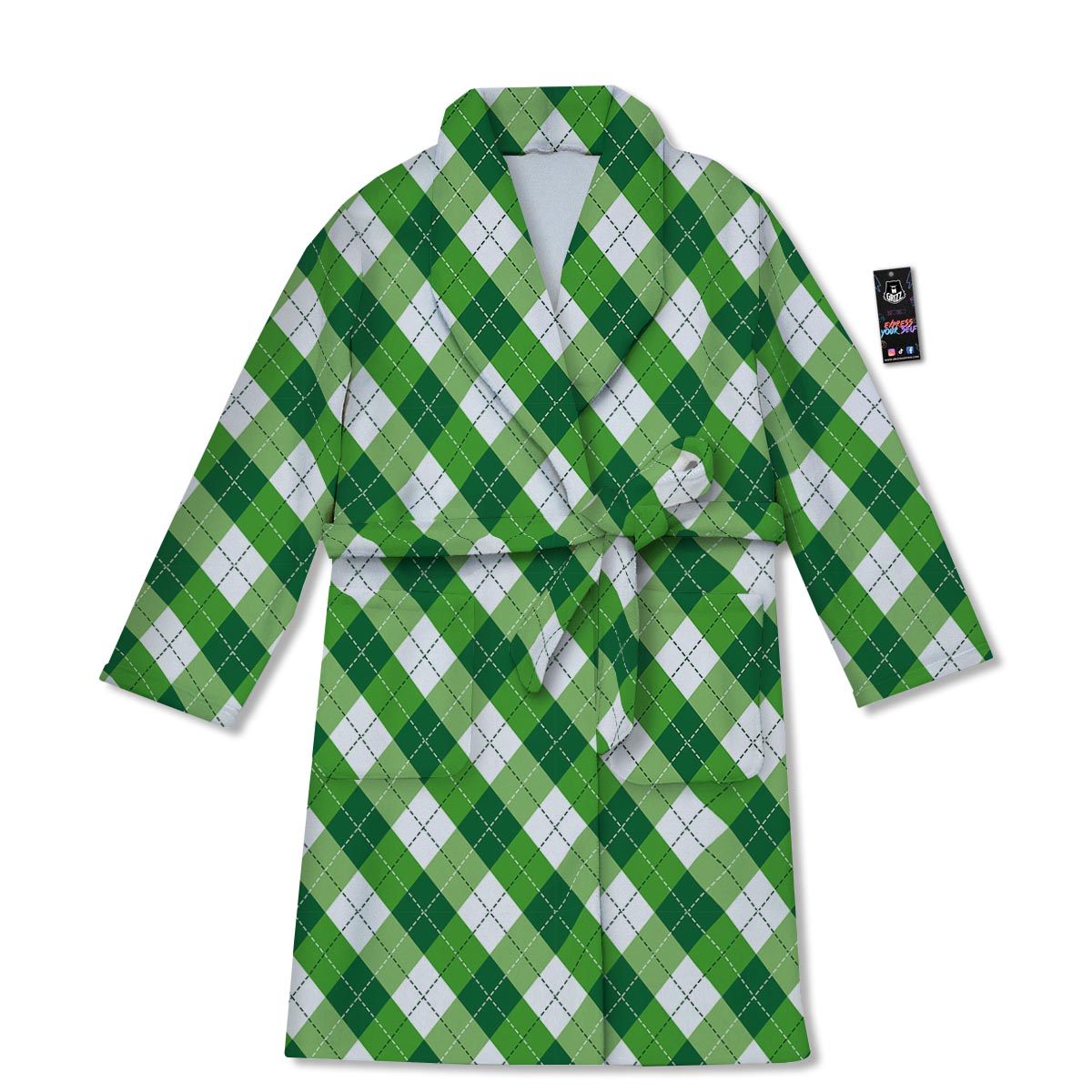 Plaid Saint Patrick's Day Print Pattern Bathrobe-grizzshop