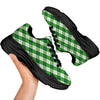 Plaid Saint Patrick's Day Print Pattern Black Chunky Shoes-grizzshop