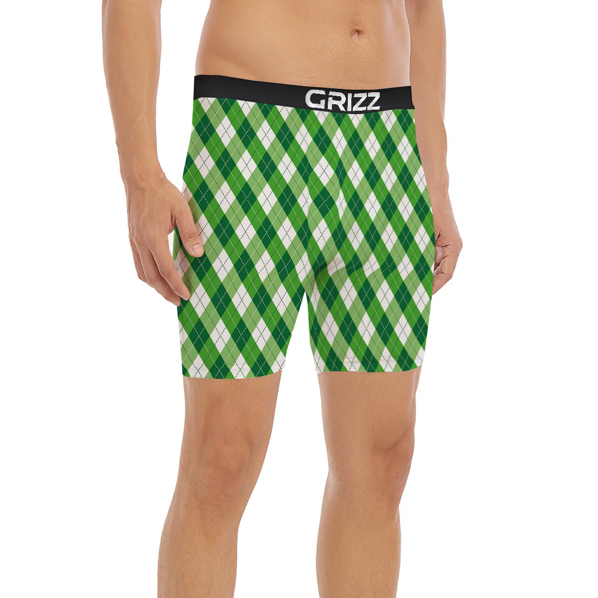 Plaid Saint Patrick's Day Print Pattern Boxer Briefs-grizzshop