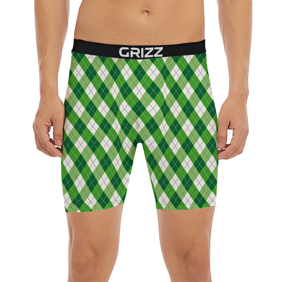 Plaid Saint Patrick's Day Print Pattern Boxer Briefs-grizzshop