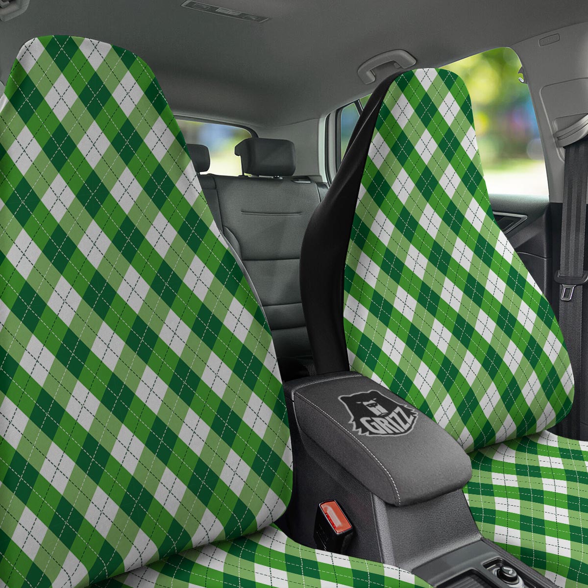 Plaid Saint Patrick's Day Print Pattern Car Seat Covers-grizzshop