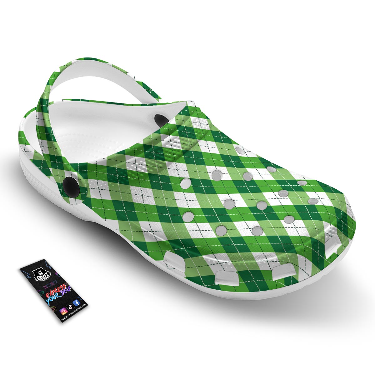 Plaid Saint Patrick's Day Print Pattern Clog-grizzshop