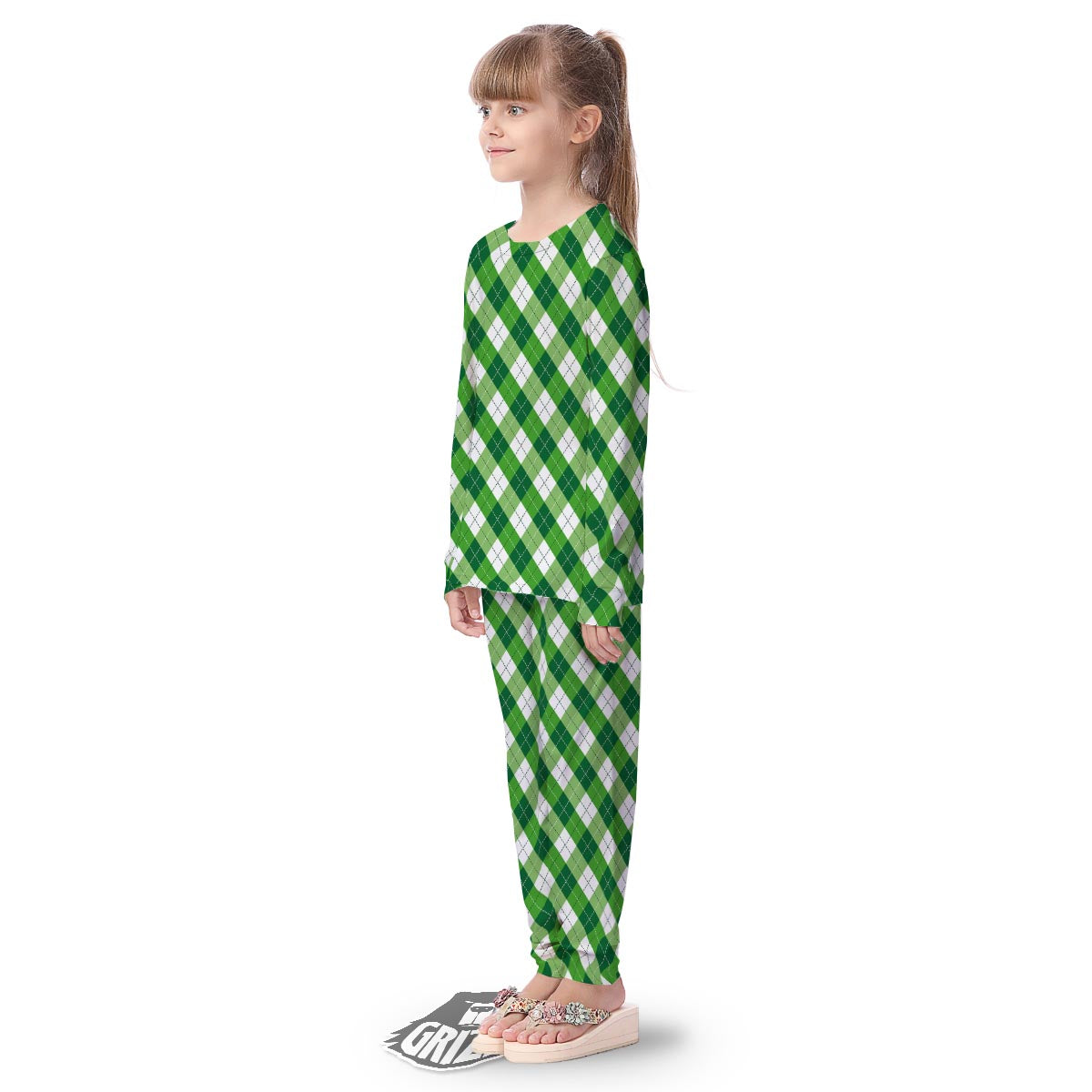 Plaid Saint Patrick's Day Print Pattern Kid's Pajamas-grizzshop