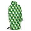 Plaid Saint Patrick's Day Print Pattern Long Down Jacket-grizzshop