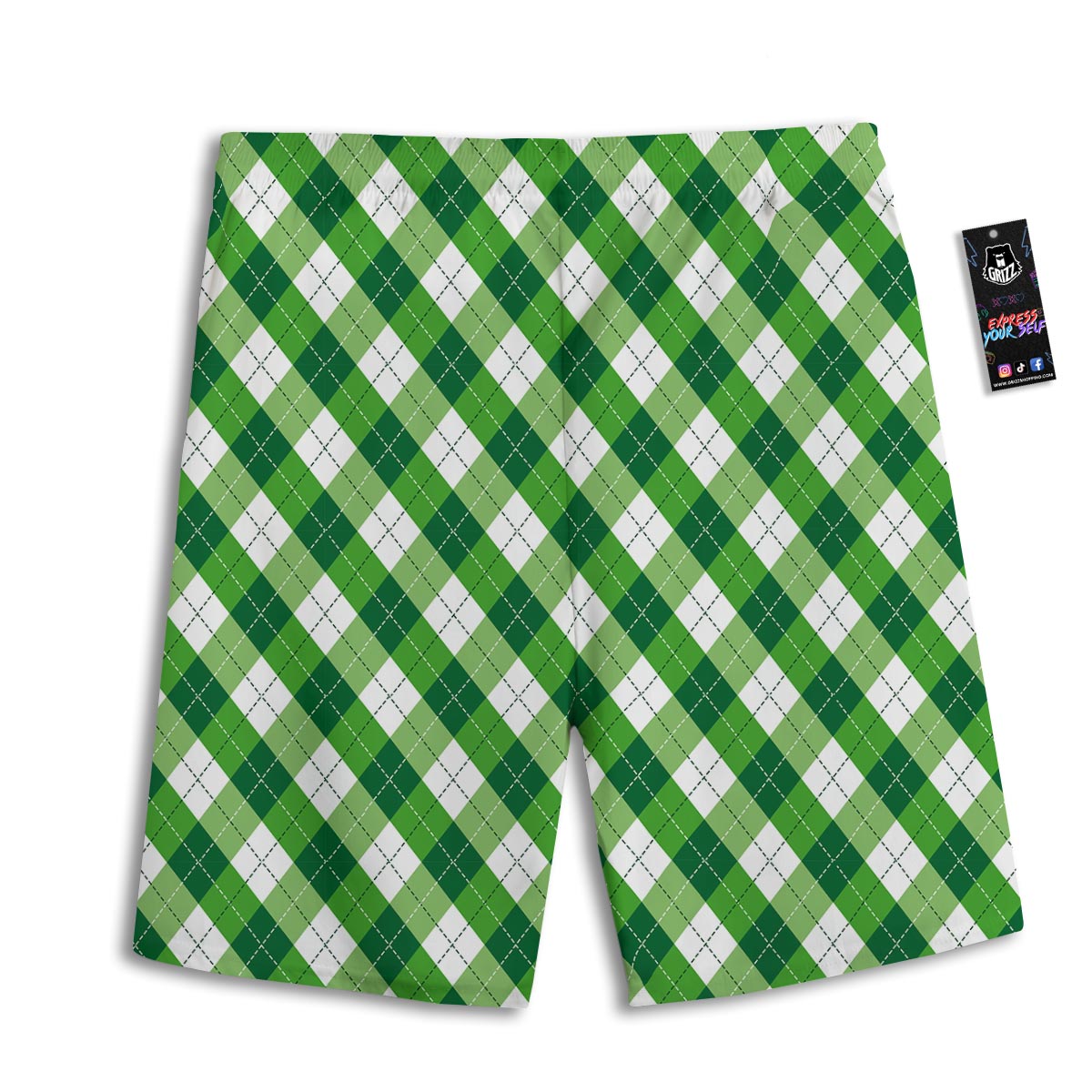 Plaid Saint Patrick's Day Print Pattern Men's Athletic Shorts
