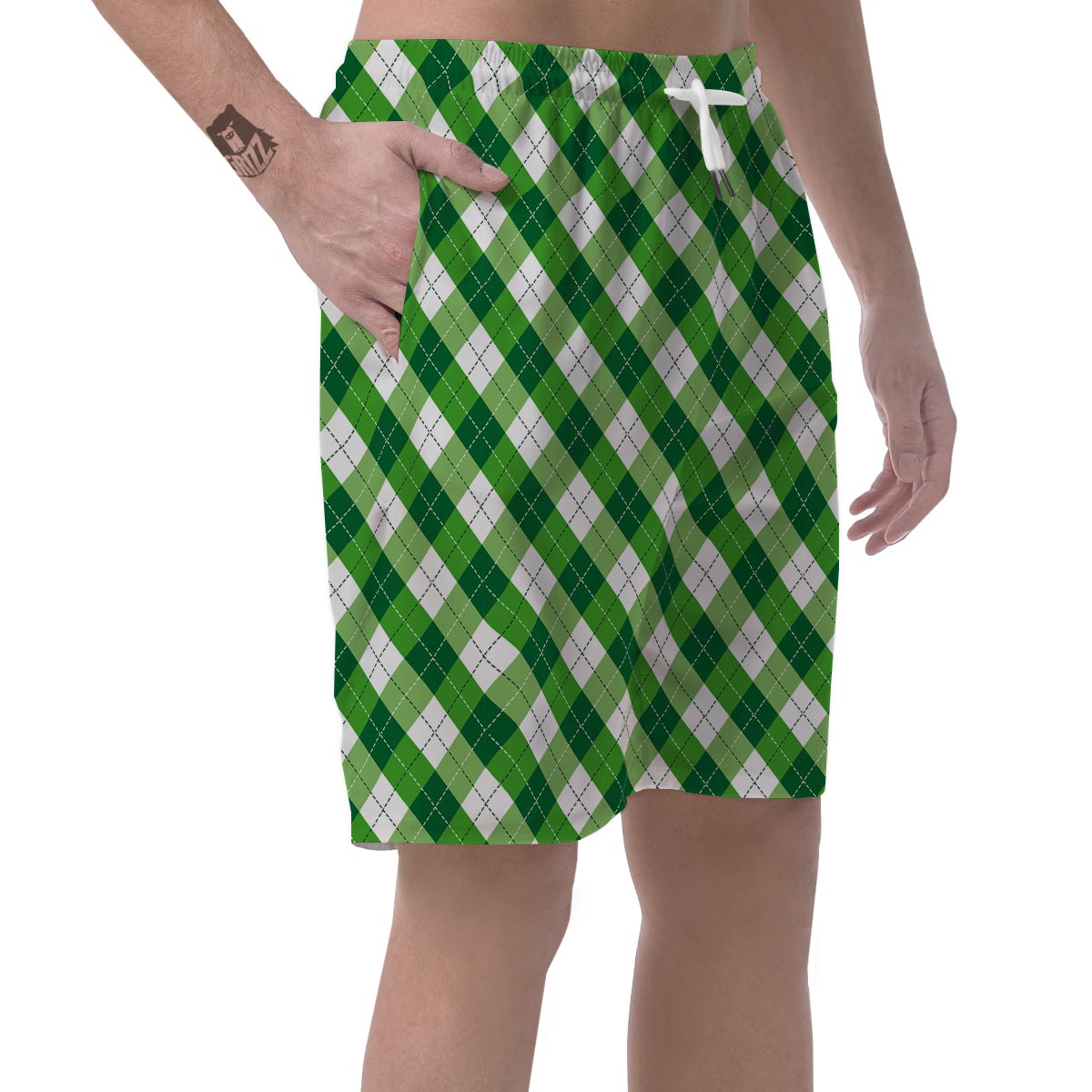 Plaid Saint Patrick's Day Print Pattern Men's Shorts-grizzshop