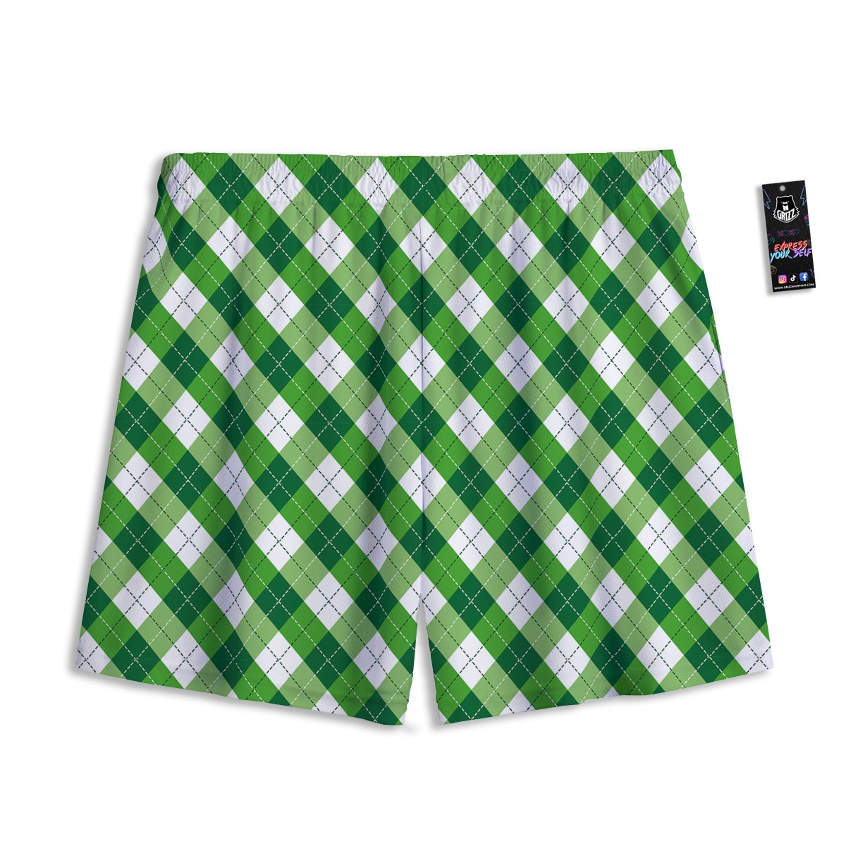Plaid Saint Patrick's Day Print Pattern Mesh Shorts