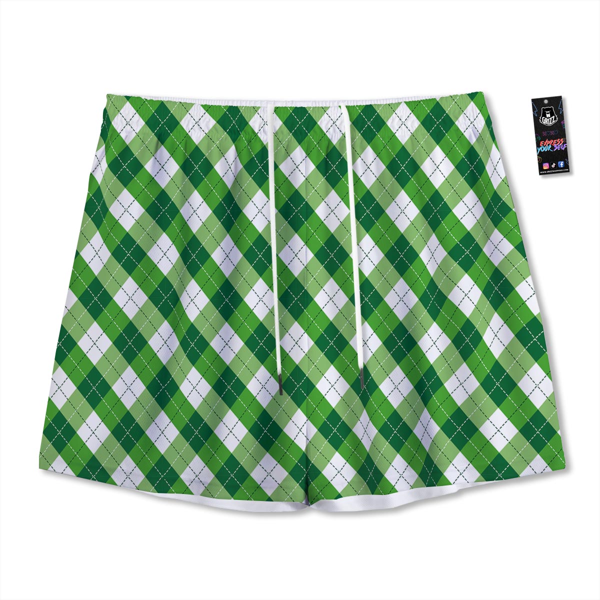 Plaid Saint Patrick's Day Print Pattern Mesh Shorts