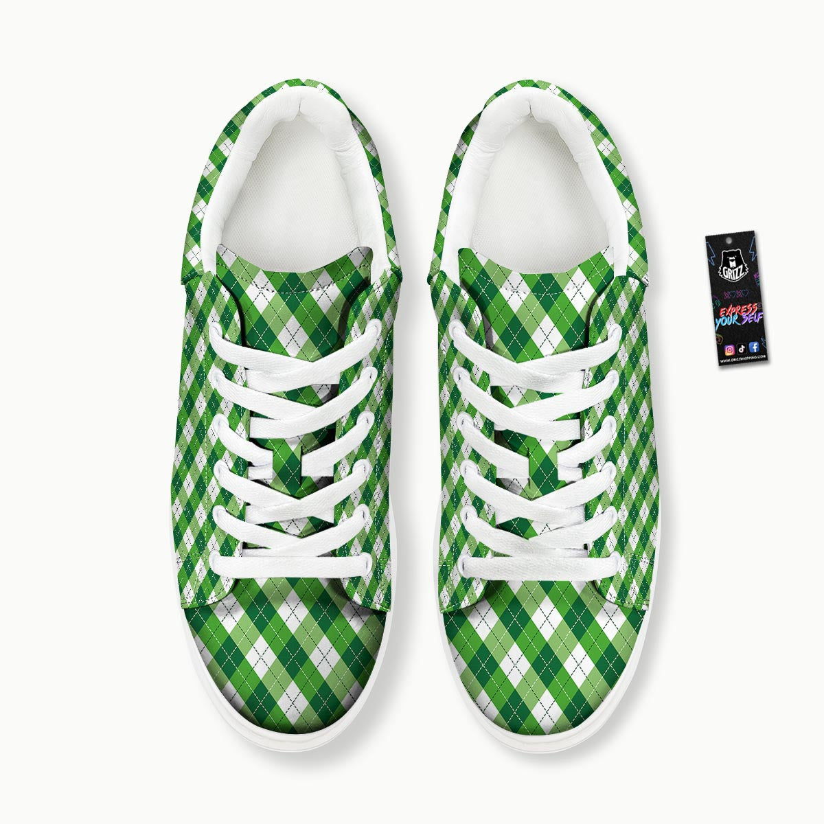 Plaid Saint Patrick's Day Print Pattern Platform Shoes-grizzshop