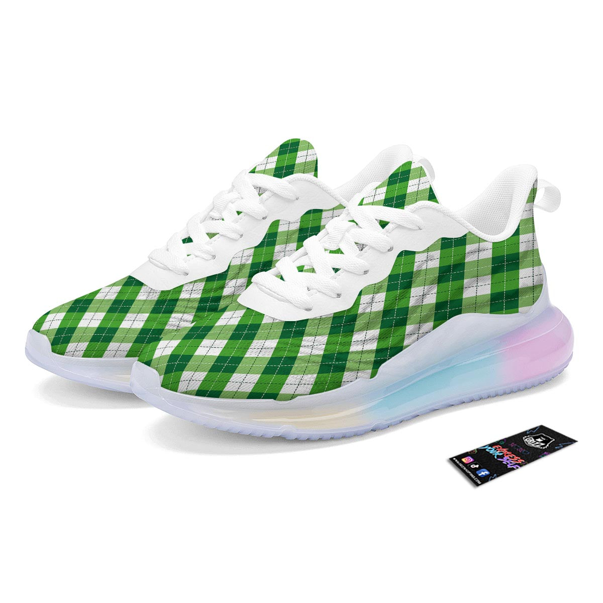 Plaid Saint Patrick's Day Print Pattern Running Sneakers-grizzshop