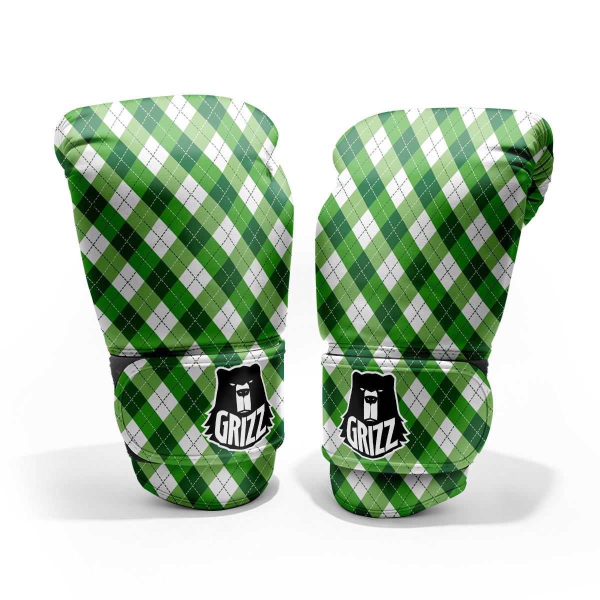 Plaid Saint Patrick's Day Print Pattern Pro Boxing Glove