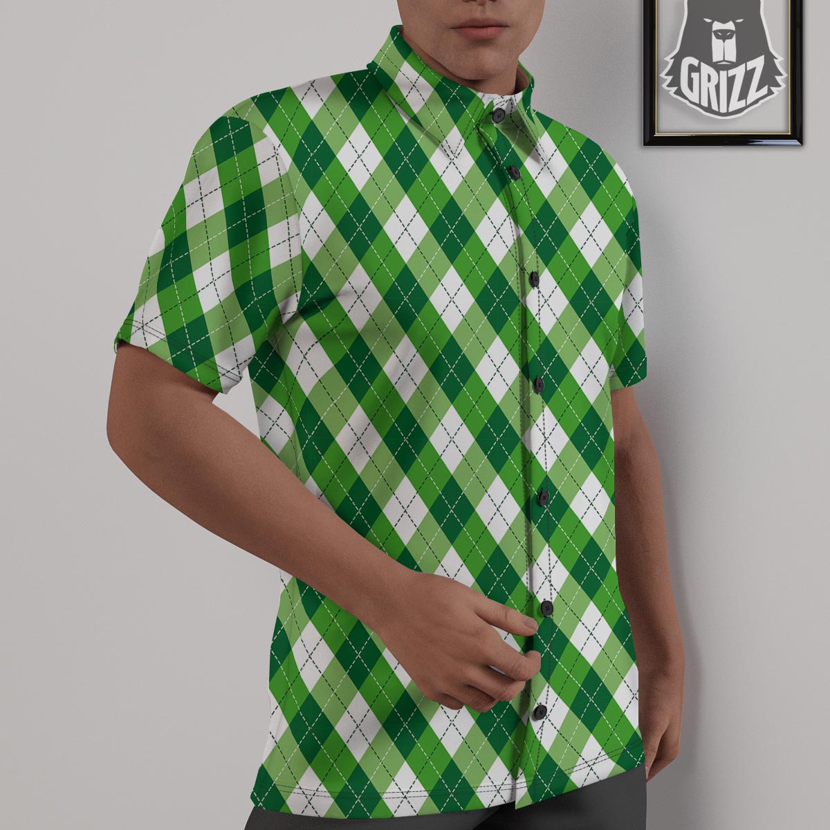 Plaid Saint Patrick's Day Print Pattern Untucked Shirts-grizzshop