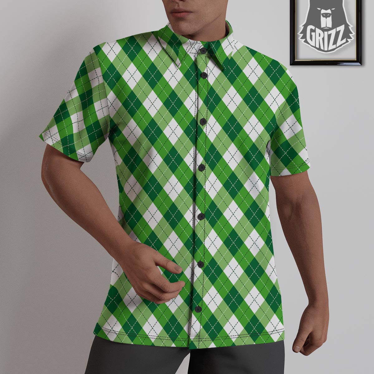 Plaid Saint Patrick's Day Print Pattern Untucked Shirts-grizzshop