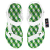 Plaid Saint Patrick's Day Print Pattern White Open Toe Sandals-grizzshop