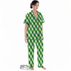 Plaid Saint Patrick's Day Print Pattern Women's Pajamas Set-grizzshop