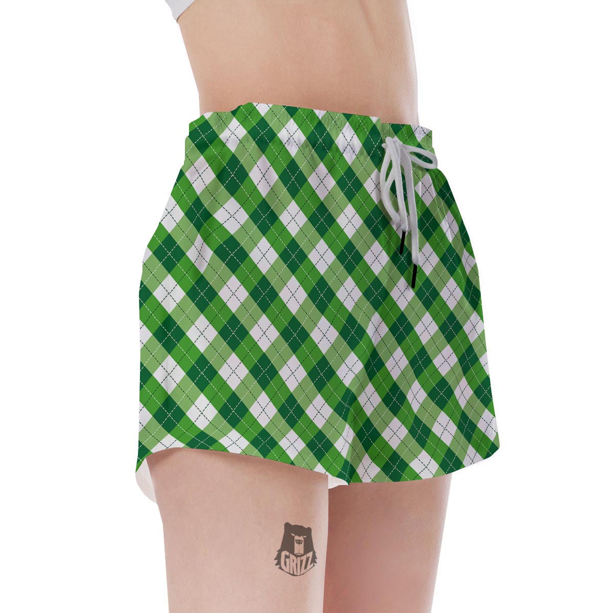 Plaid Saint Patrick's Day Print Pattern Women's Shorts-grizzshop