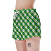 Plaid Saint Patrick's Day Print Pattern Women's Shorts-grizzshop